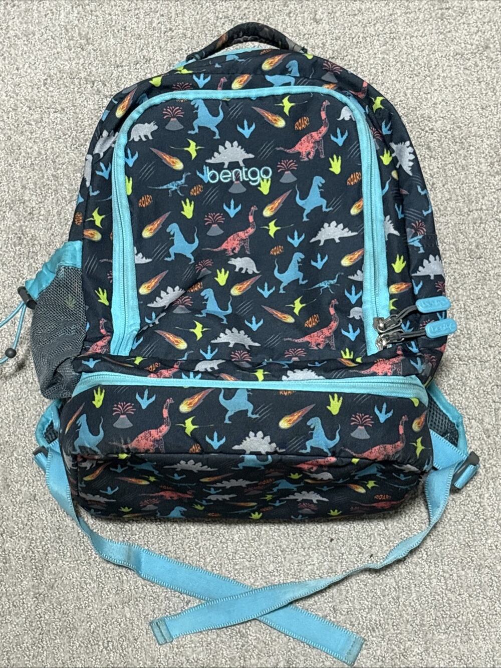 Bentgo Kids Prints 2-in-1 Backpack & Insulated Lunch Bag Blue Dinosaur Pattern